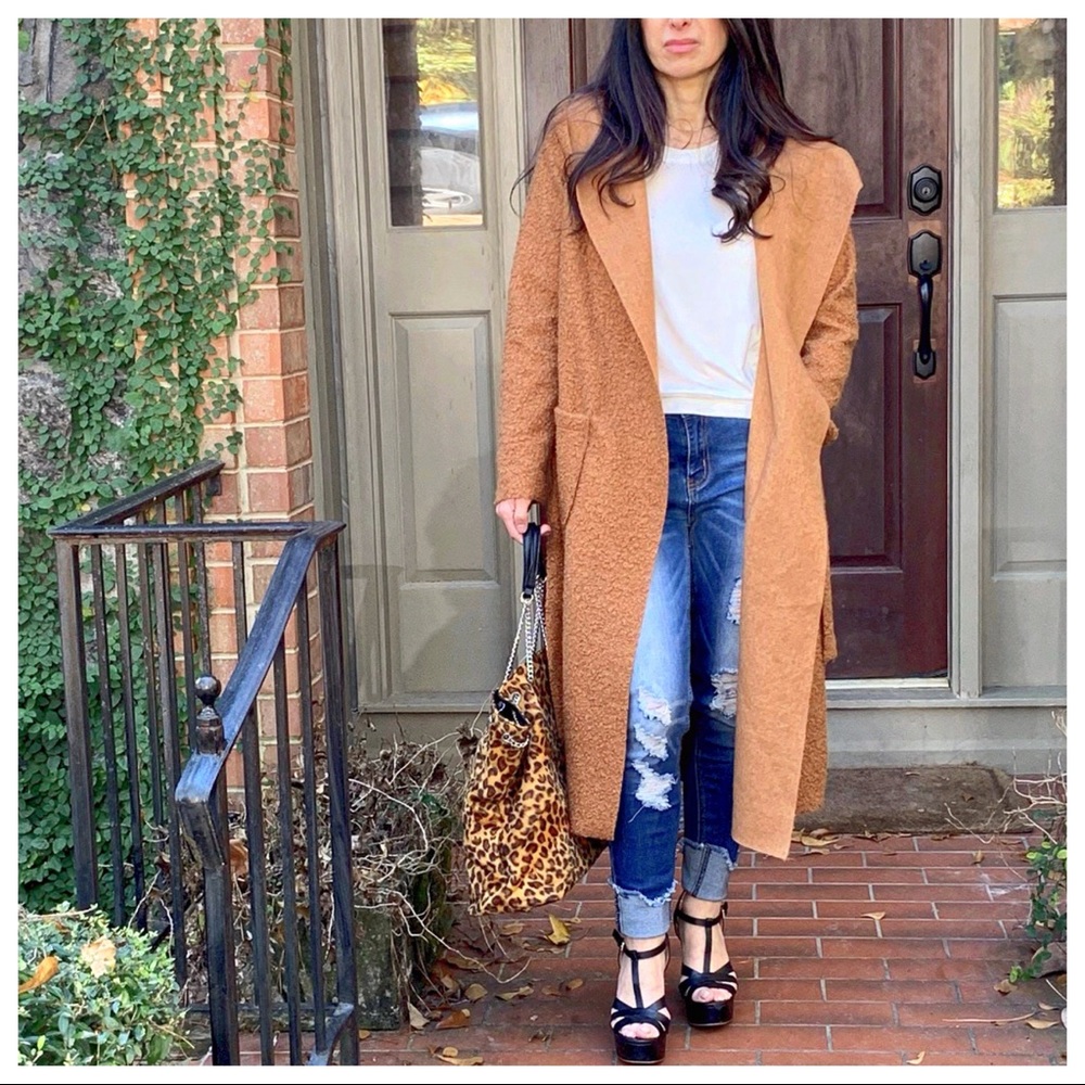 ✨MADE IN ITALY✨ Rust Chic Hooded belted coat - Picture 7 of 8